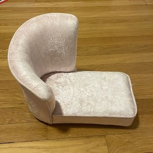 Retired American Girl Doll Sit And Relax Chair Pink Velvet Chaise Lounge Sofa